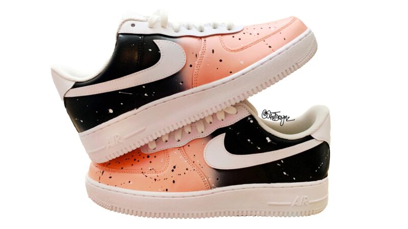 Pink and Black Fade Air Force 1 Custom