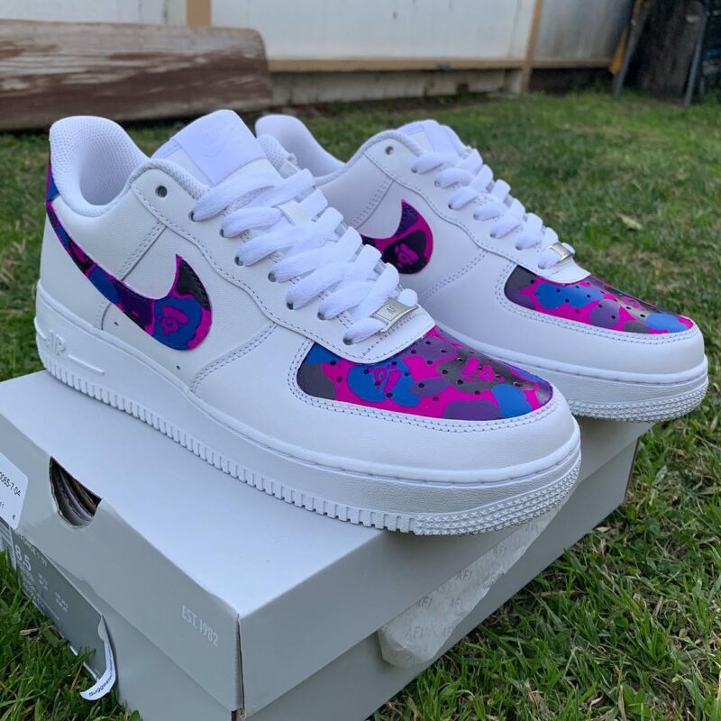 Purple Bape Air Force 1 Custom