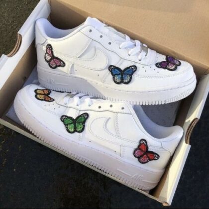 Purple Red Blue Green Pink Orange Butterfly Air Force 1 Custom