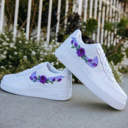 Purple Small Rose Floral Air Force 1 Custom