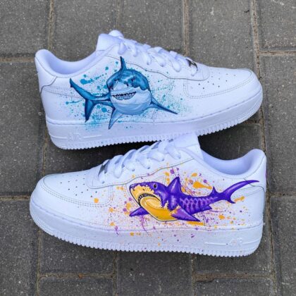 Purple Tiger Shark Air Force 1 Custom