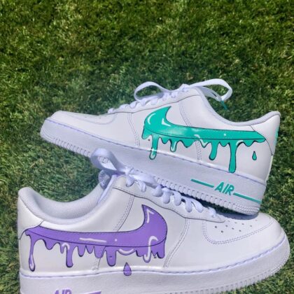 Purple and Turquoise Drip Air Force 1 Custom