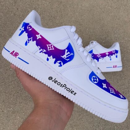 Purple x Blue LV Air Force 1 Custom