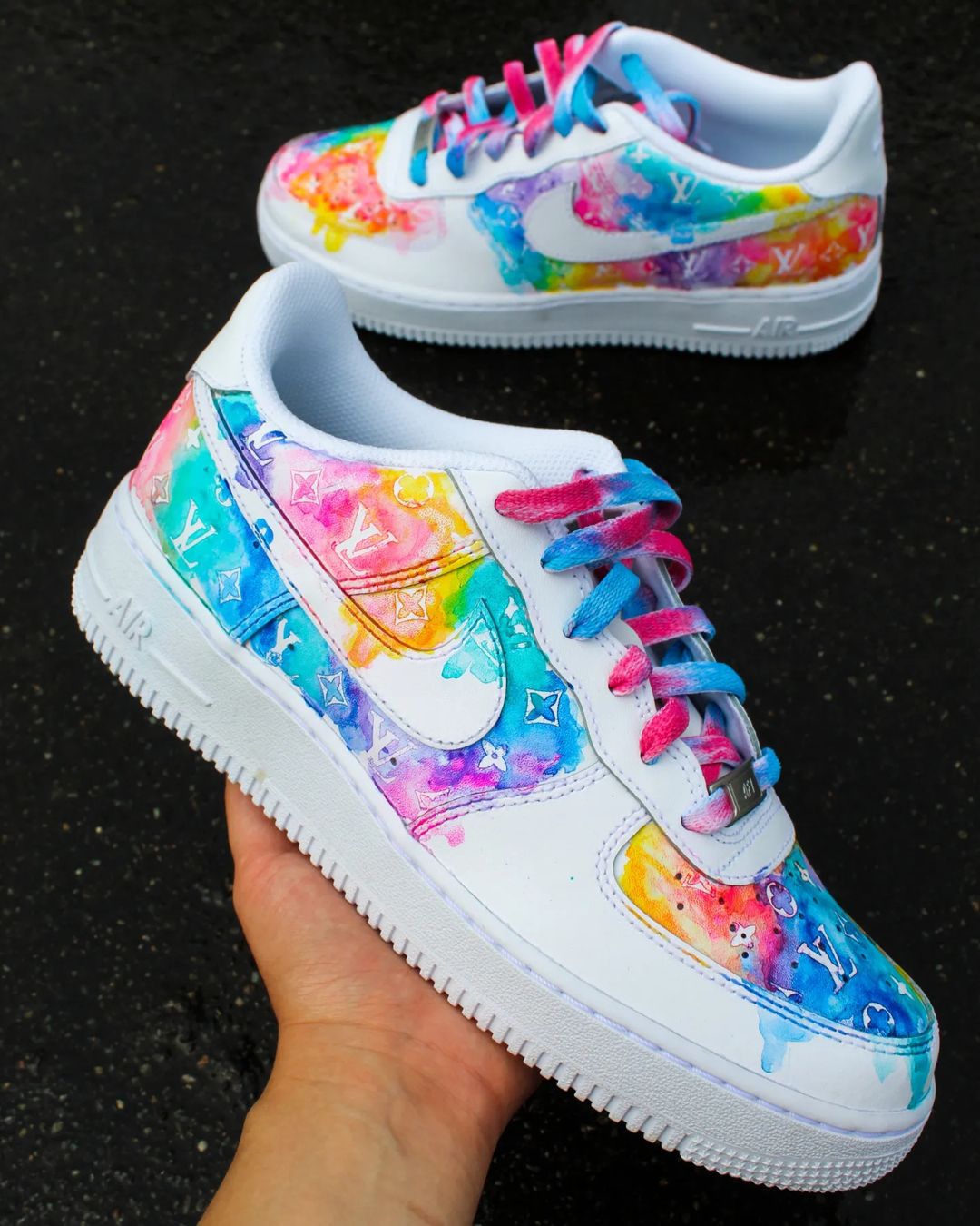 Pink LV Air Force 1 Custom - Daniel Customs