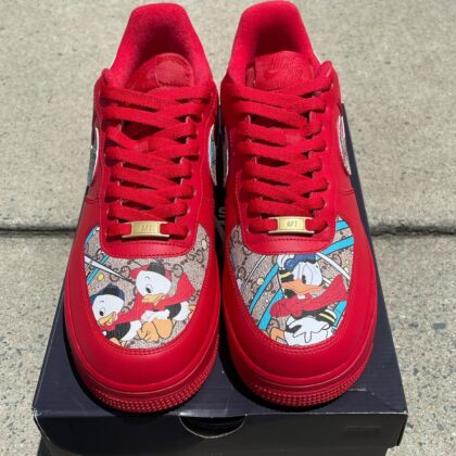 Red Donald Duck Gucci Air Force 1 Custom