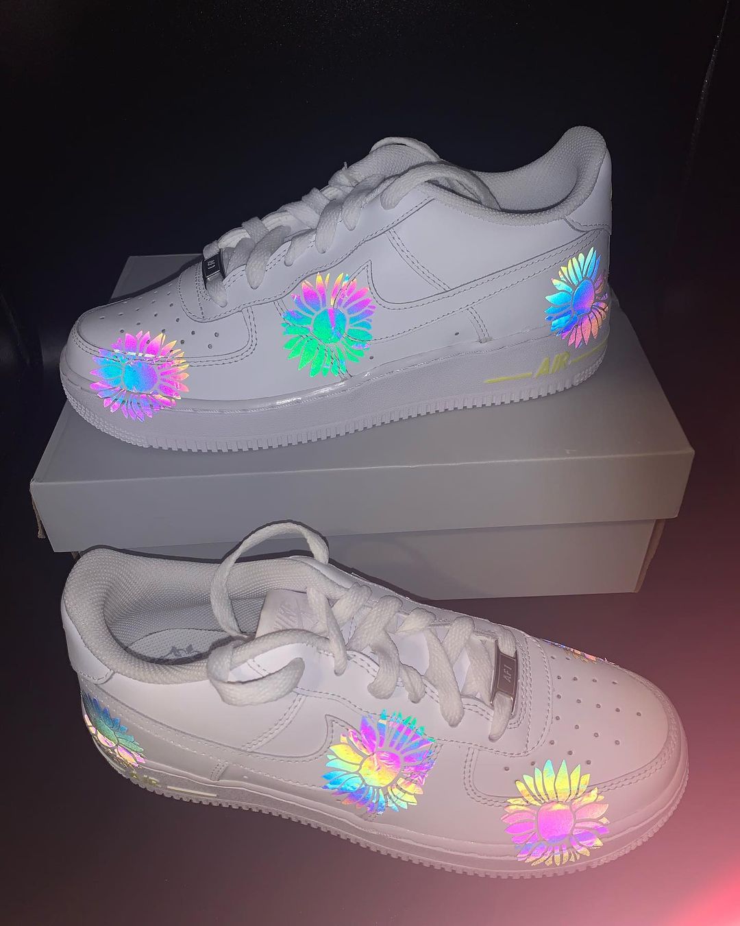 Reflective Sunflower Air Force 1 Custom - Daniel Customs