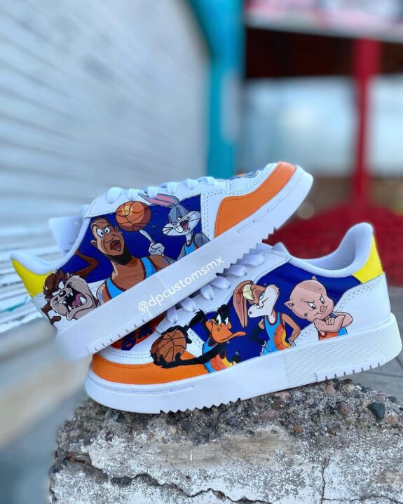 custom space jam air forces