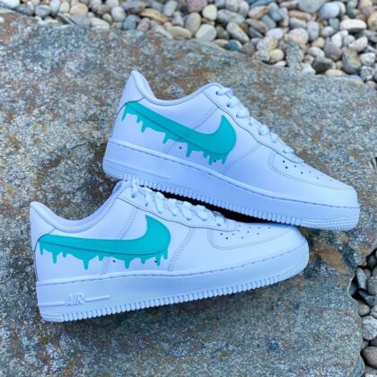 Teal Drip Air Force 1 Custom