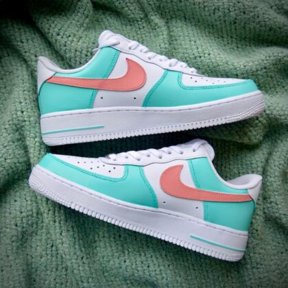 Teal & Pink Two Tone Air Force 1 Custom