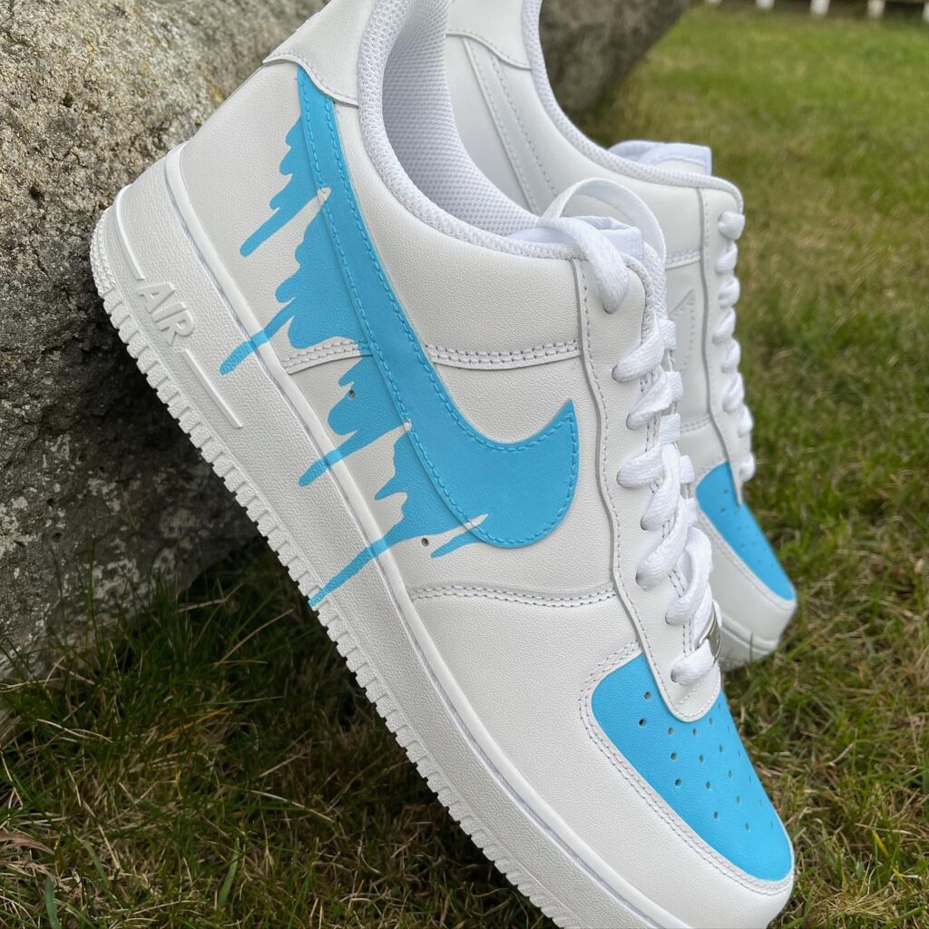 Baby Blue Drip Air Force 1 Custom Daniel Customs