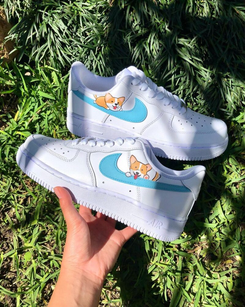 Baby Blue and Corgi Air Force 1 Custom