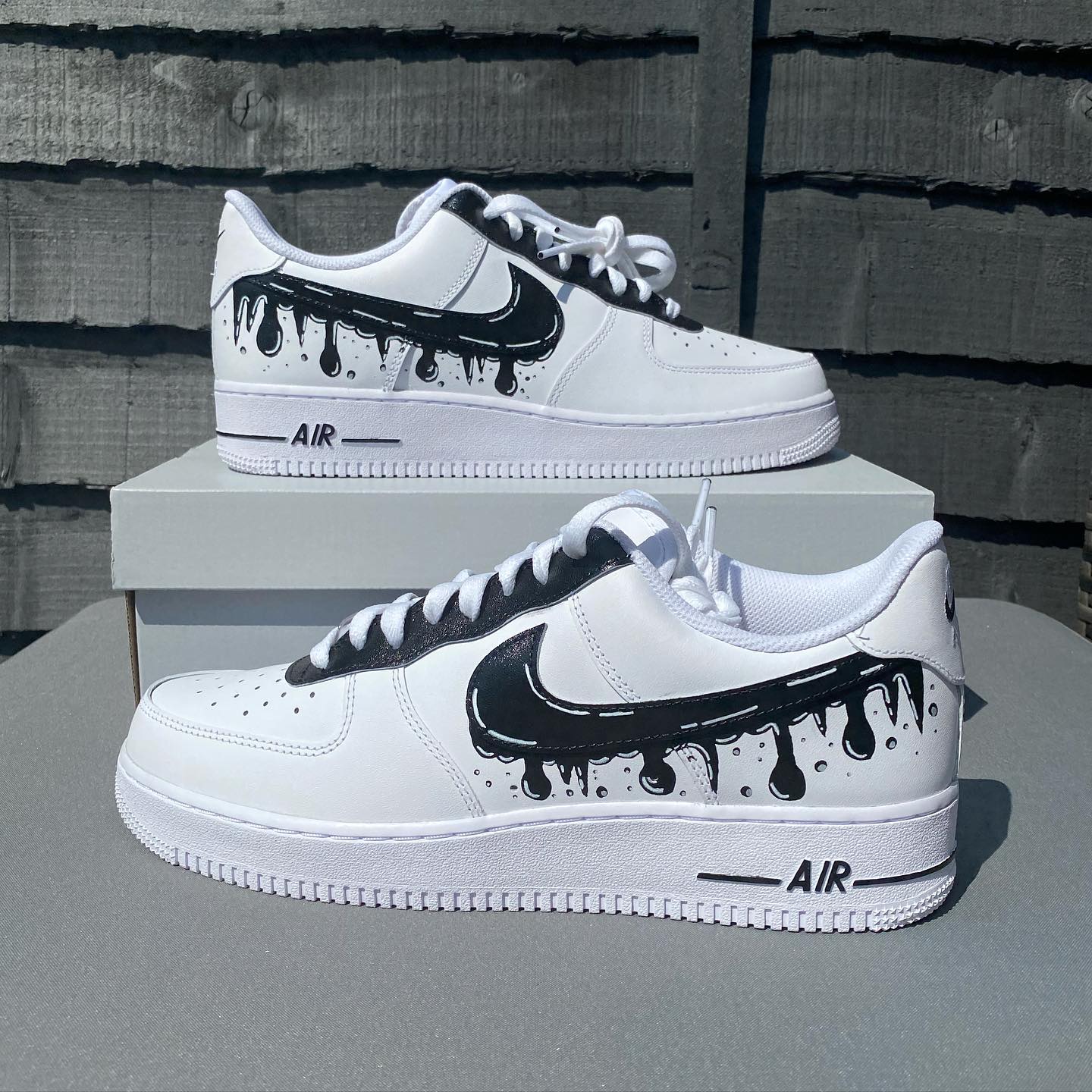 Black Drip Air Force 1 Custom - Daniel Customs