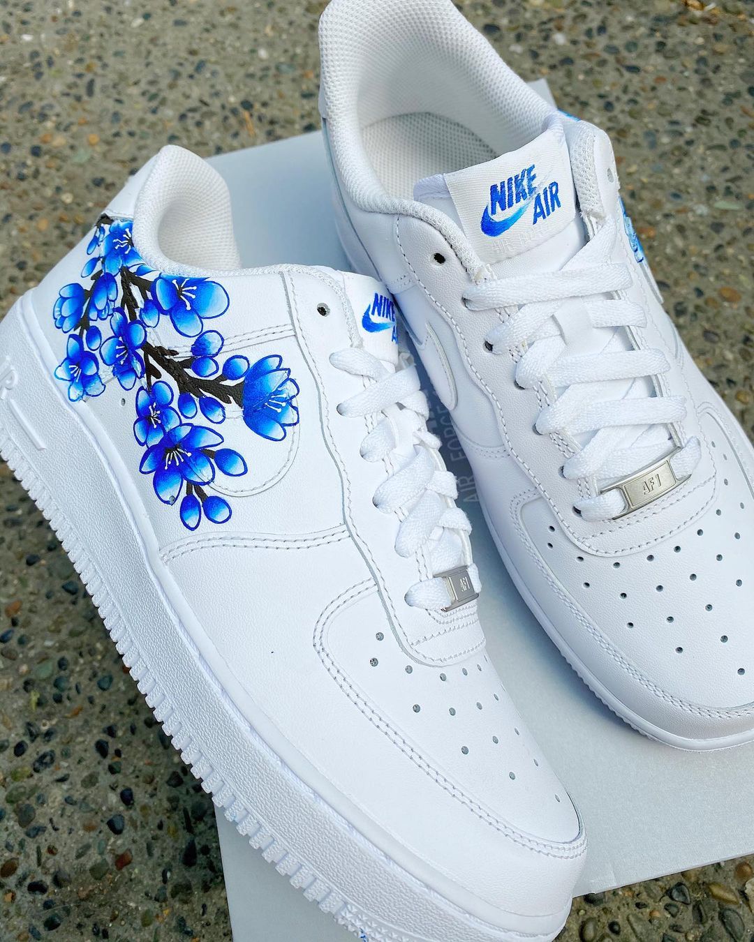 Blue Cherry Blossom Air Force 1 Custom - Daniel Customs