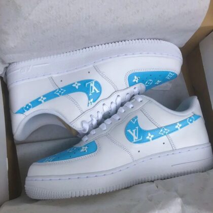 Blue LV Air Force 1 Custom