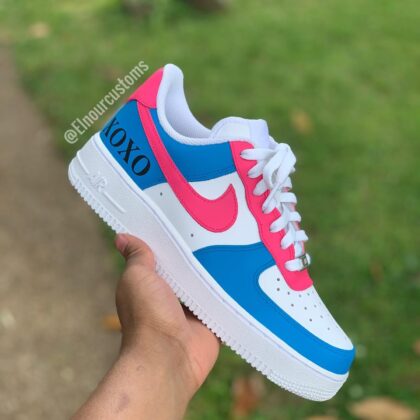 Blue and Pink Air Force 1 Custom