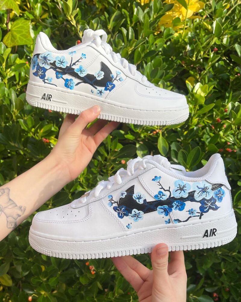 Blue flower blossom Air Force 1 Custom