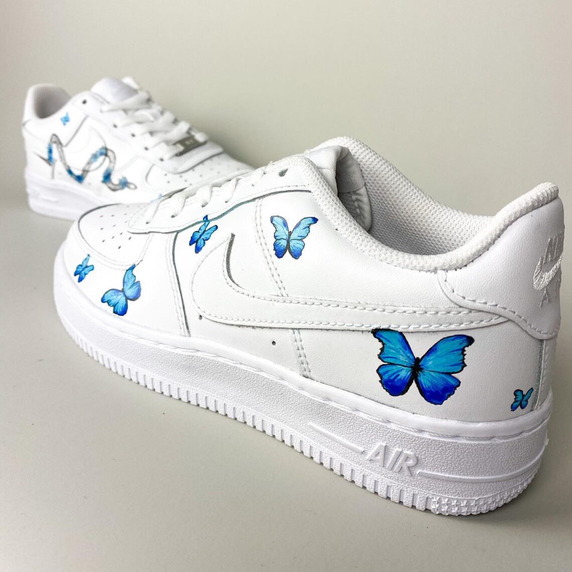 black air force 1 with butterflies