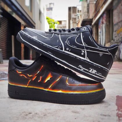 Cartoon x Burnt Air Force 1 Custom