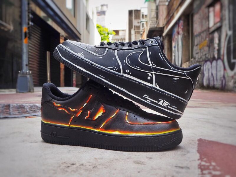 Cartoon x Burnt Air Force 1 Custom