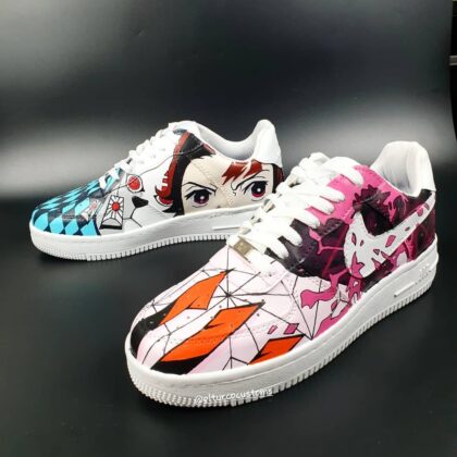 Demon Slayer Kimetsu no Yaiba - Nezuko x Tanjiro Air Force 1 Custom