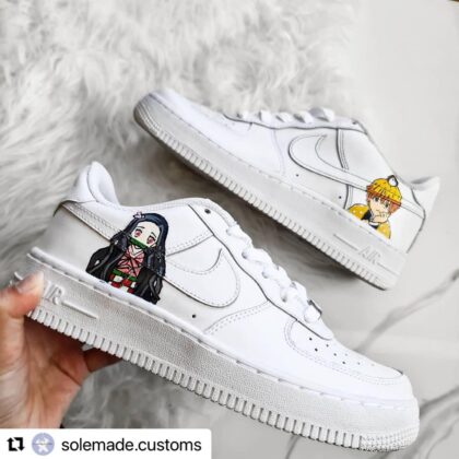 Demon Slayer Kimetsu no Yaiba - Nezuko x Zenitsu Air Force 1 Custom