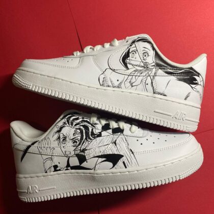 Demon Slayer Kimetsu no Yaiba - Tanjiro x Nezuko Air Force 1 Custom