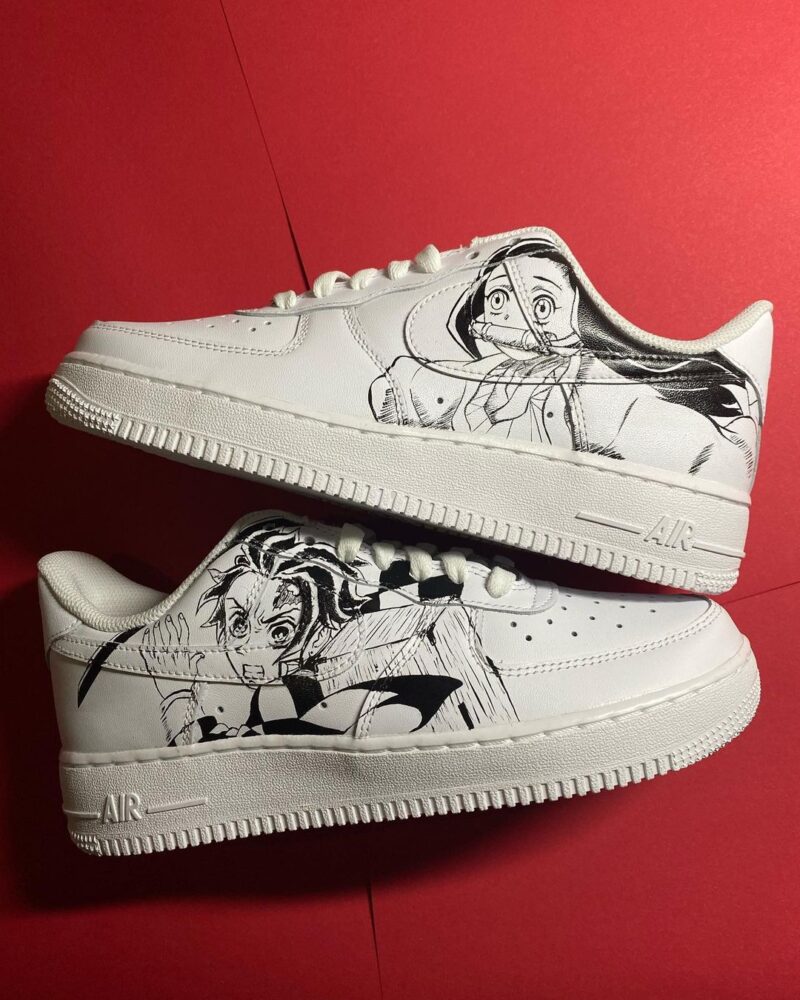 Demon Slayer Kimetsu no Yaiba - Tanjiro x Nezuko Air Force 1 Custom