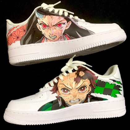 Demon Slayer Kimetsu no Yaiba - Tanjiro x Nezuko Air Force 1 Custom