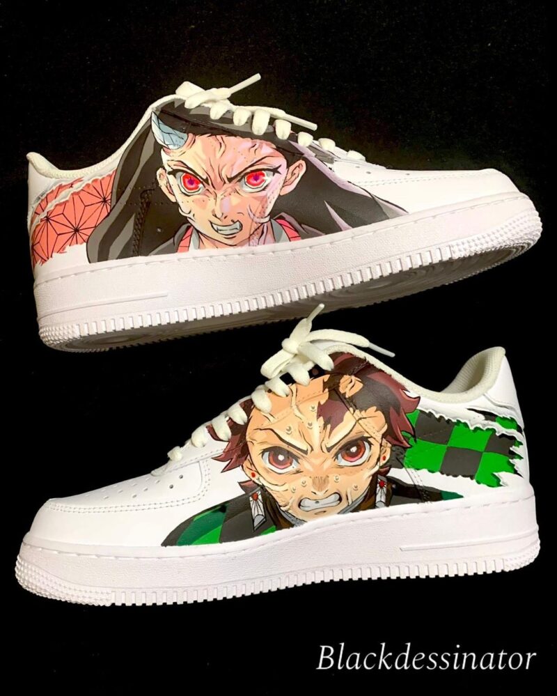 Demon Slayer Kimetsu no Yaiba - Tanjiro x Nezuko Air Force 1 Custom