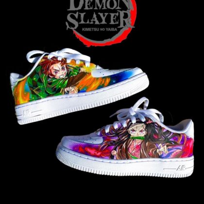 Demon Slayer Kimetsu no Yaiba - Tanjiro x Nezuko Air Force 1 Custom