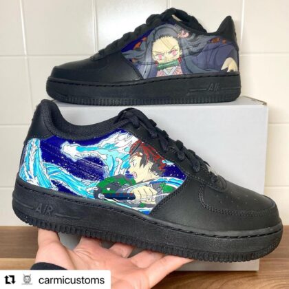 Demon Slayer Kimetsu no Yaiba - Tanjiro x Nezuko Air Force 1 Custom