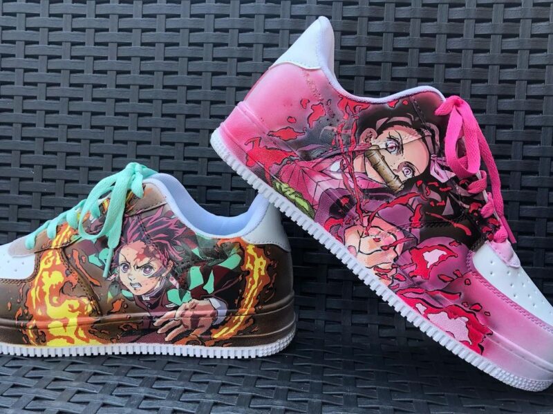 Demon Slayer Kimetsu no Yaiba - Tanjizo x Nezuko Air Force 1 Custom