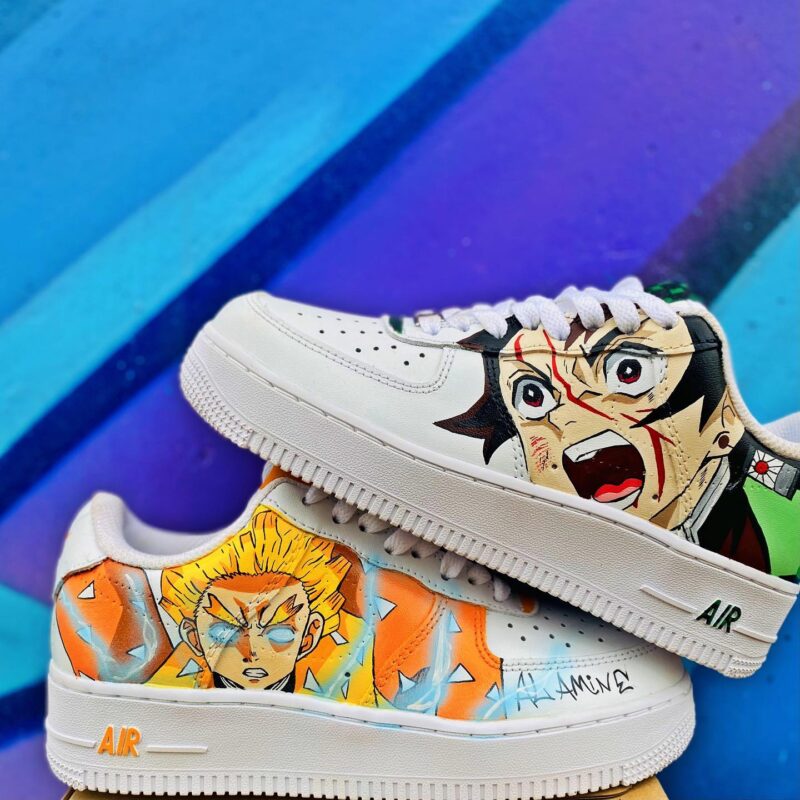 Demon Slayer Kimetsu no Yaiba - Tanjizo x Zenitsu Air Force 1 Custom