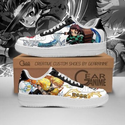 Demon Slayer Kimetsu no Yaiba - Tanjizo x Zenitsu Air Force 1 Custom