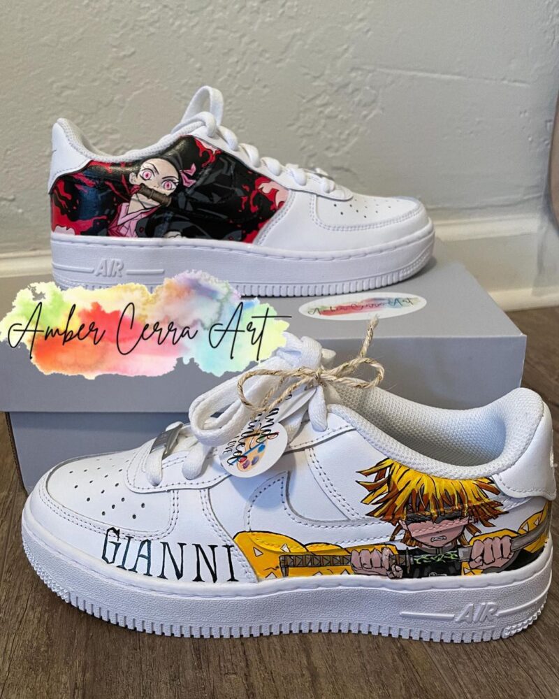 Demon Slayer Kimetsu no Yaiba - Zenitsu x Nezuko Air Force 1 Custom