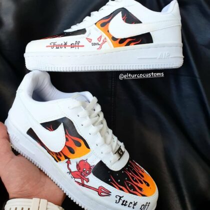 Devil and Fire Air Force 1 Custom