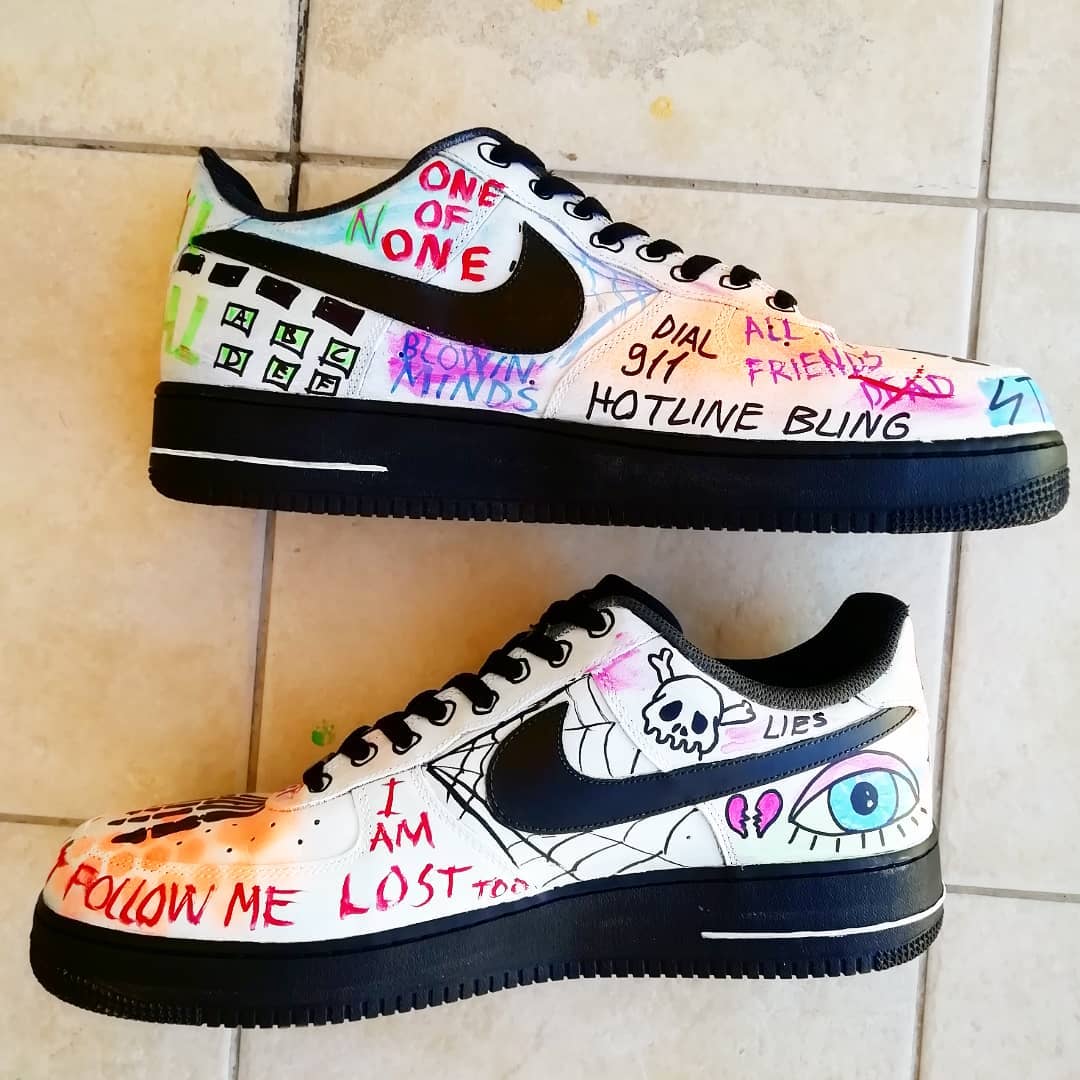 Custom Nike AF1 Disney Gold Doodle MADE TO ORDER