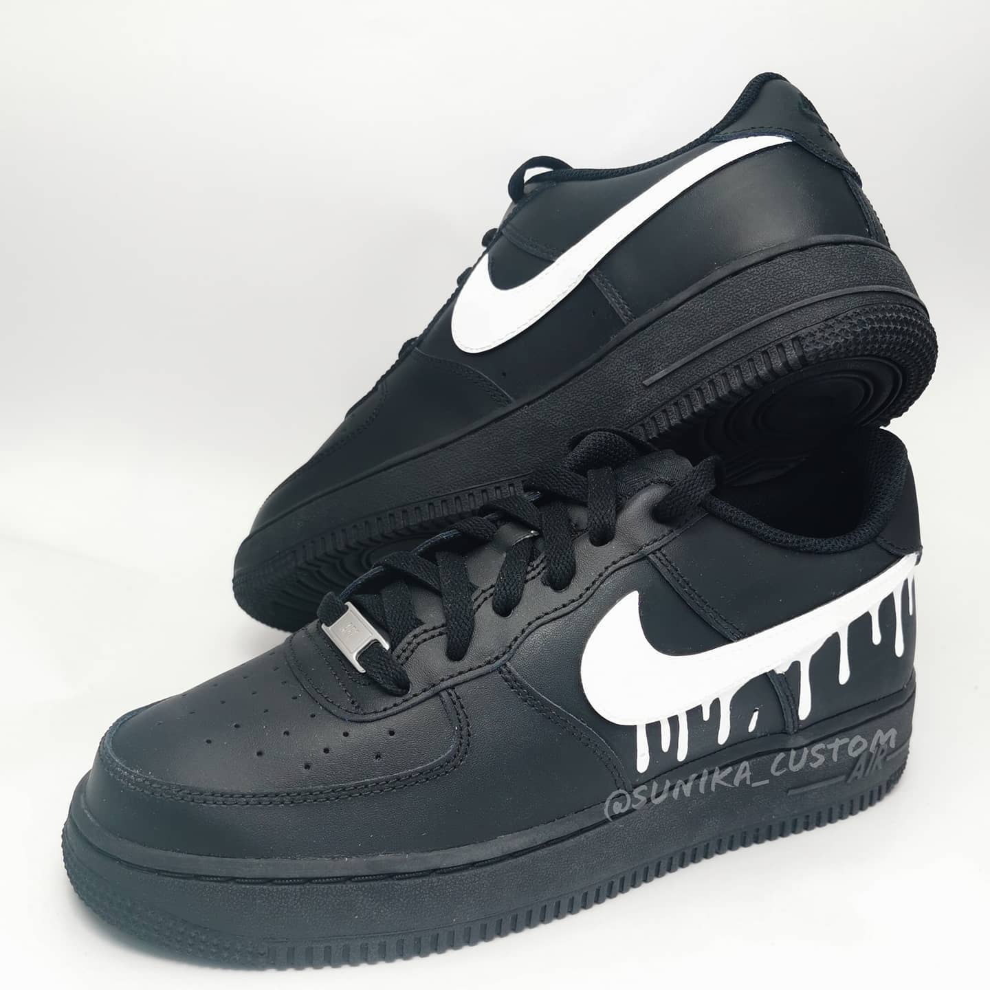 NIKE AIRFORCE 1 BLACK DRIP – LzDIAMOND Customs