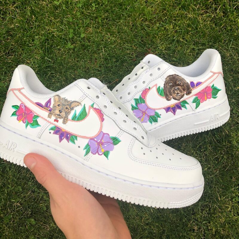 Floral x Doggy Air Force 1 Custom