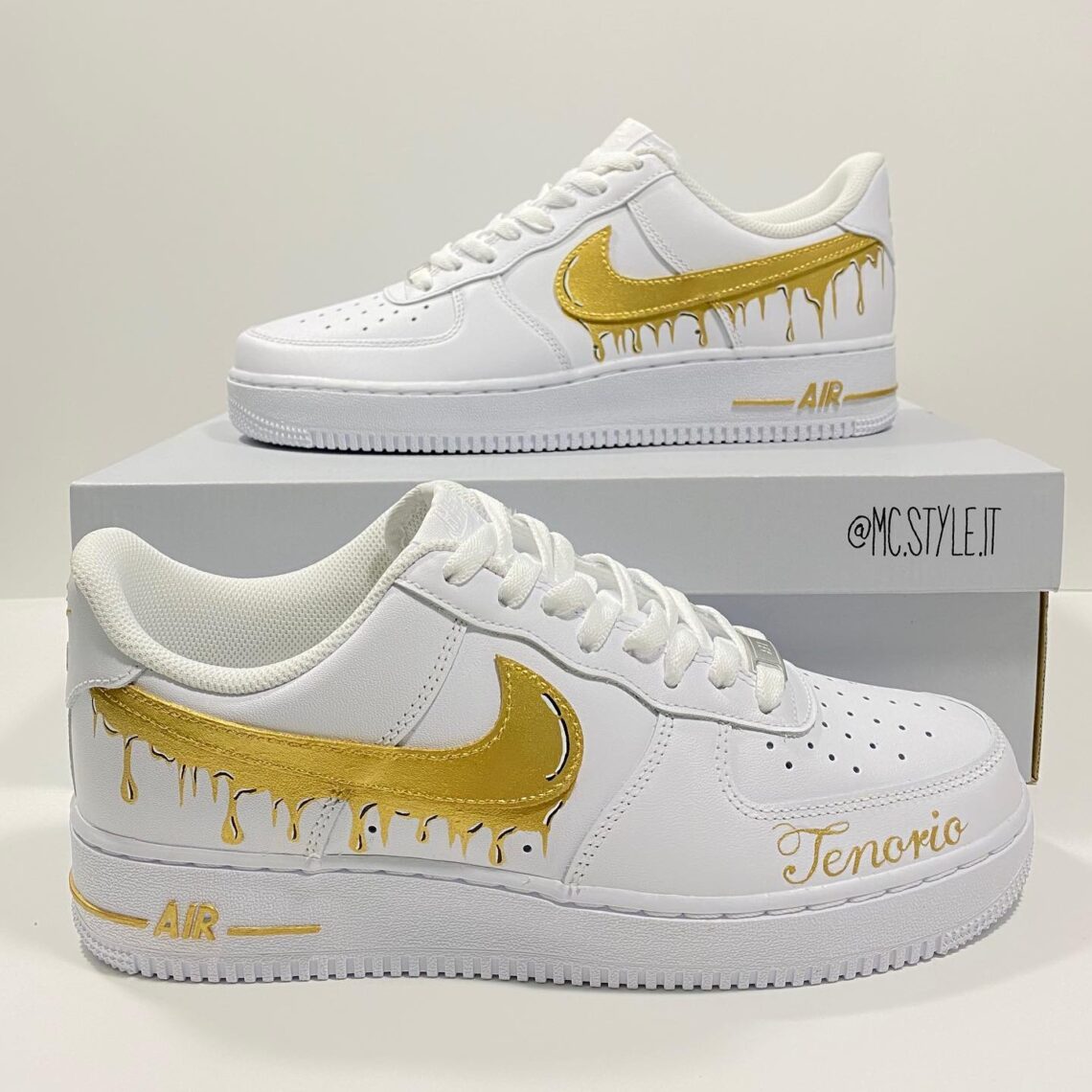 Gold Drip Air Force 1 Custom - Daniel Customs