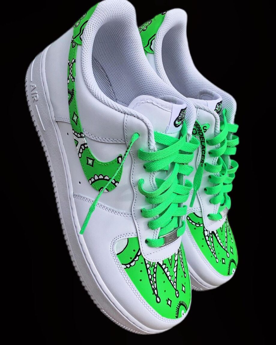 Green Bandana Air Force 1 Custom Daniel Customs