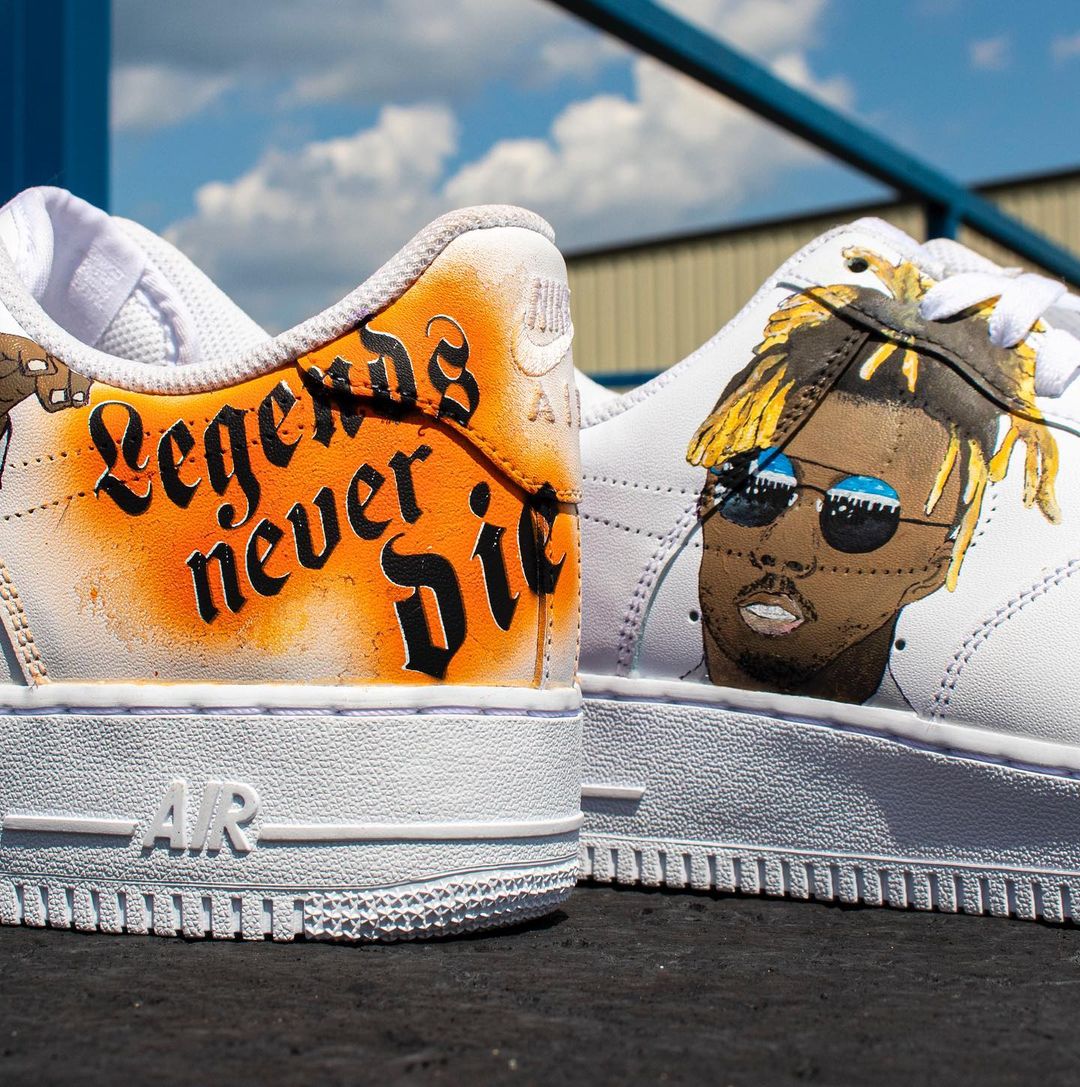 Unique Juice WRLD Air Force 1s  Hand-Painted with Free Global