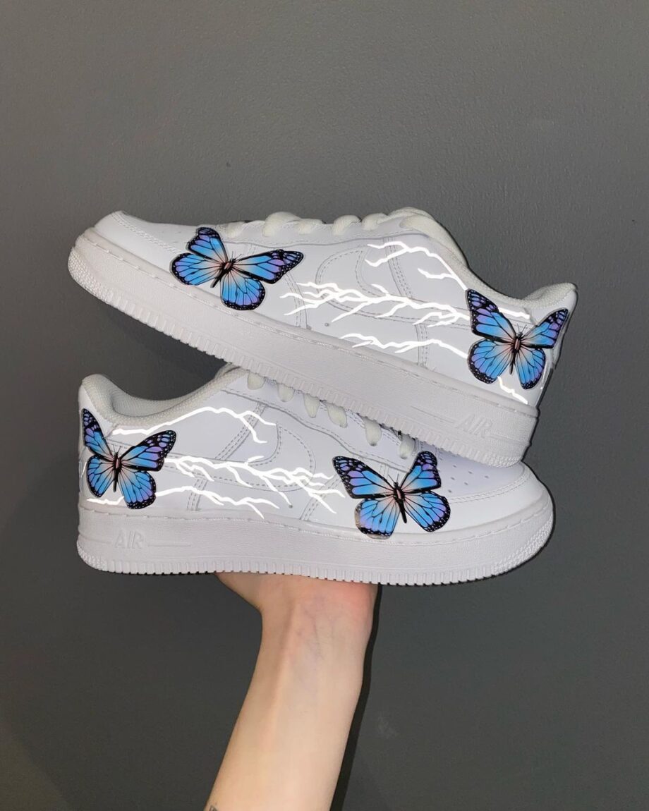 custom air force ones with butterflies