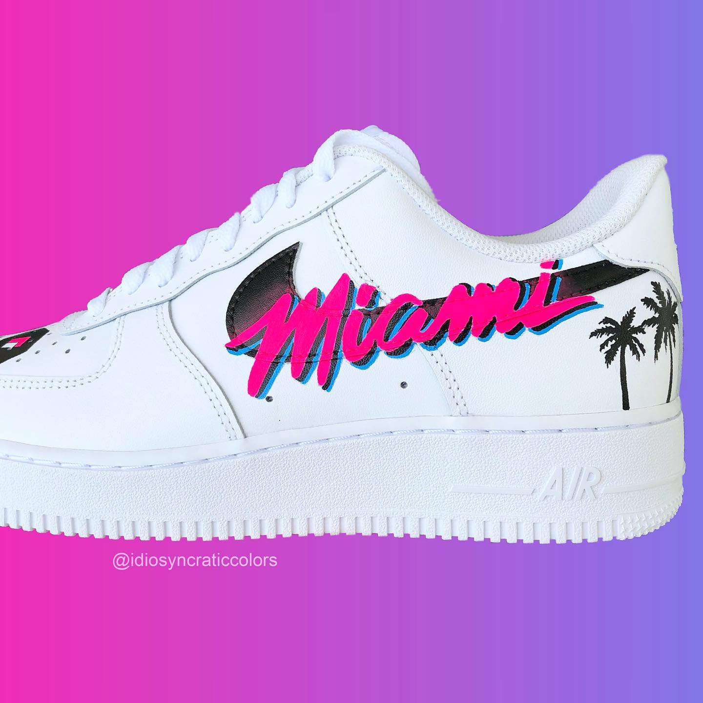 Custom MIAMI HEAT VICE sur Air Force - Old New Shoes By Us
