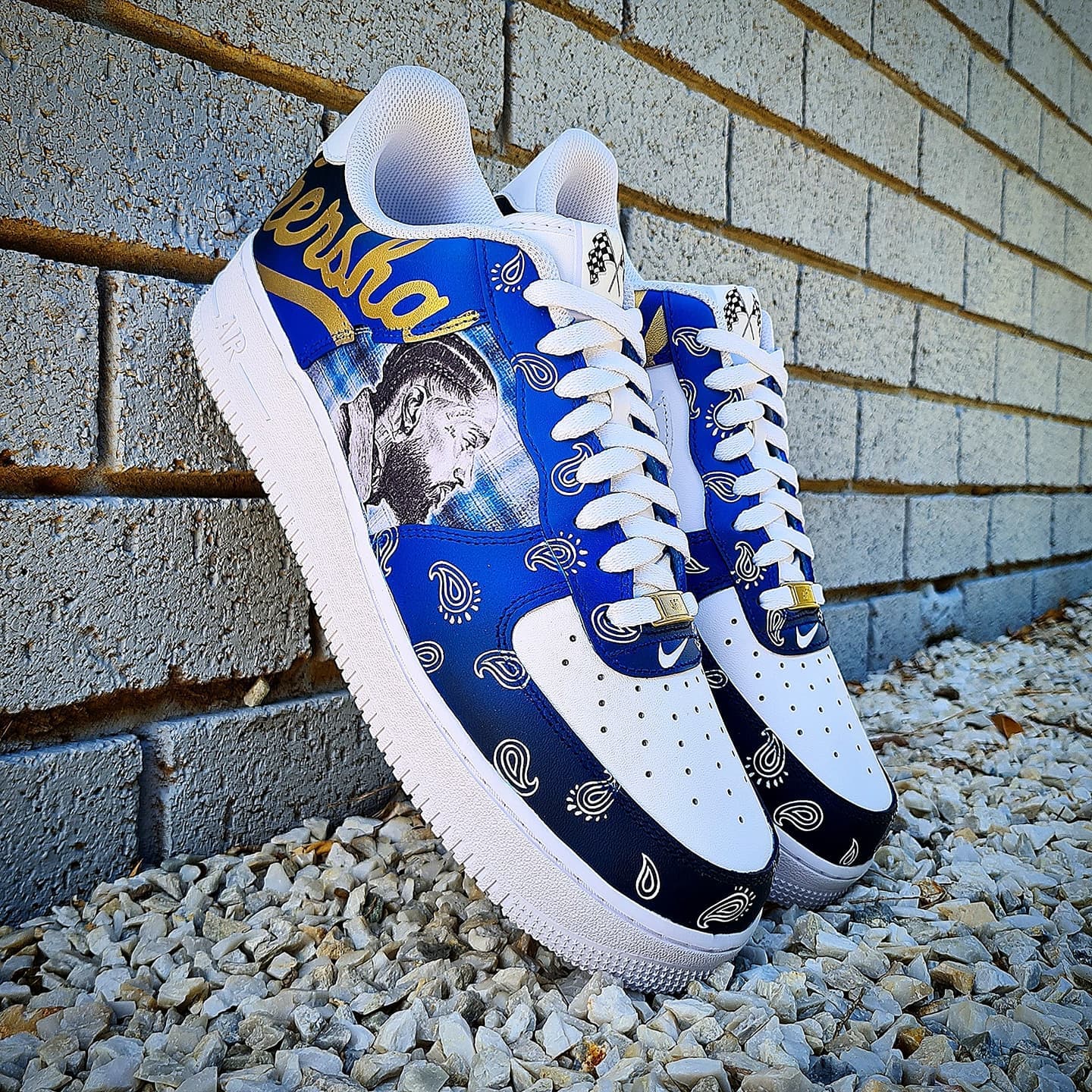 Nike Custom Hand-Painted Nipsey Hussle Tribute Air Force 1s – B Street Shoes