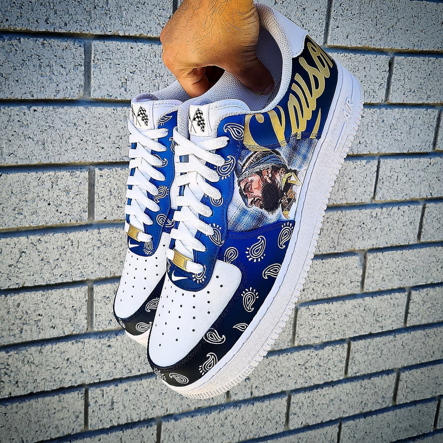 Nike Custom Hand-Painted Nipsey Hussle Tribute Air Force 1s – B Street Shoes