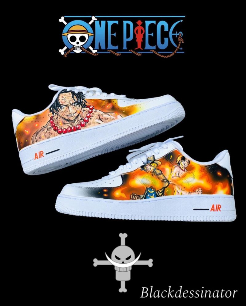 One Piece - ACE x Sabo Air Force 1 Custom