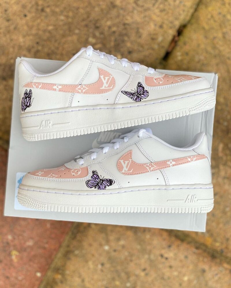 Pink Gradient Floral Air Force 1 Custom - Image 2