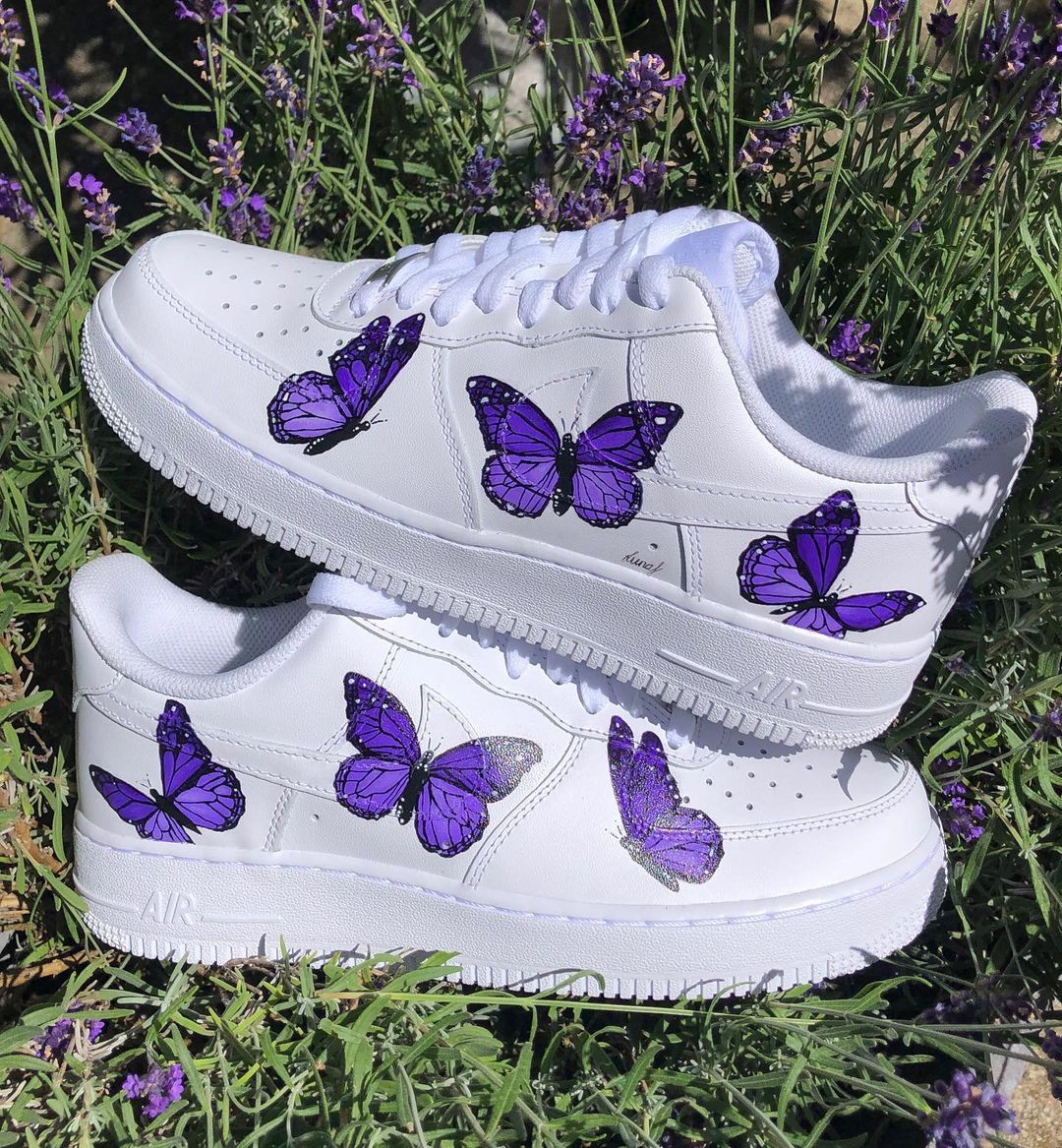 Purple Butterfly Air Force 1 Custom - Daniel Customs