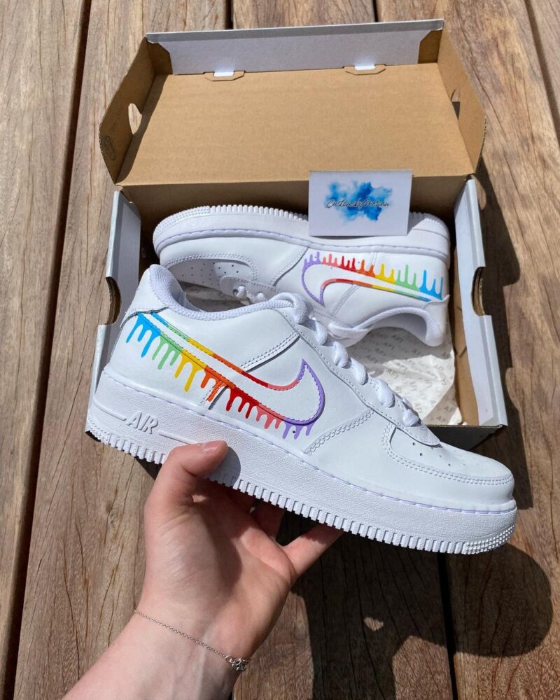 Rainbow Drip Air Force 1 Custom